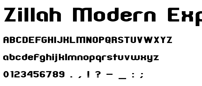 Zillah Modern Expanded font